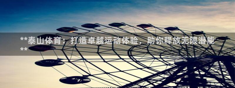 极悦平台反7O777：**泰山体育：打造卓越运动体验，助你释