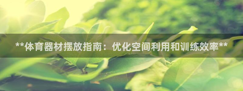 极悦娱乐官网下载安装：**体育器材摆放指南：优化空间